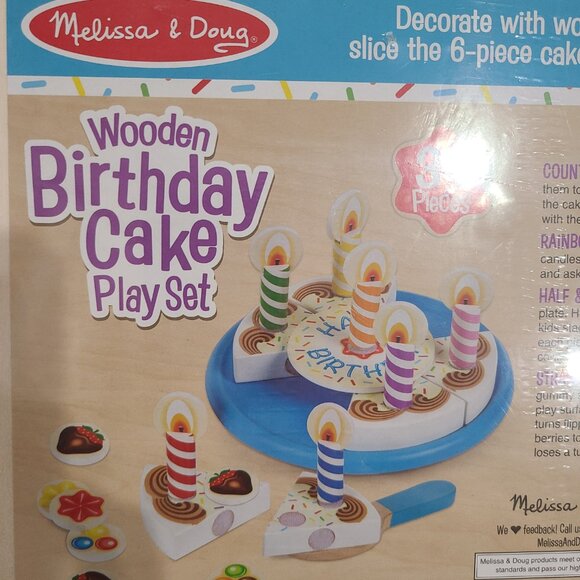 Melissa & Doug Wooden Birthday Cake set - Picture 3 of 4